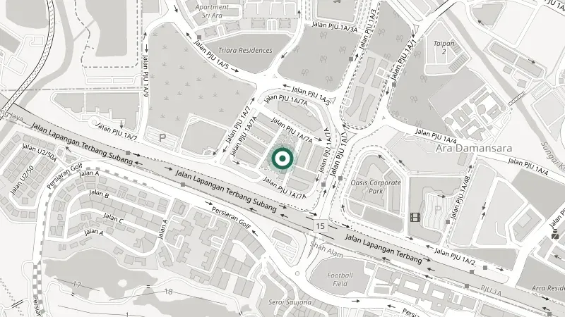 Map showing the CumulusPro office at Oasis Square, Petaling Jaya
